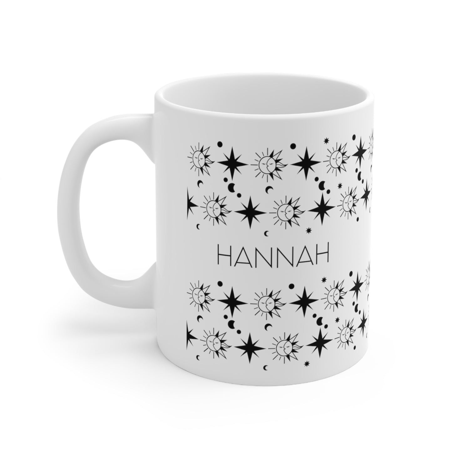 Moon and sun - Custom name mug