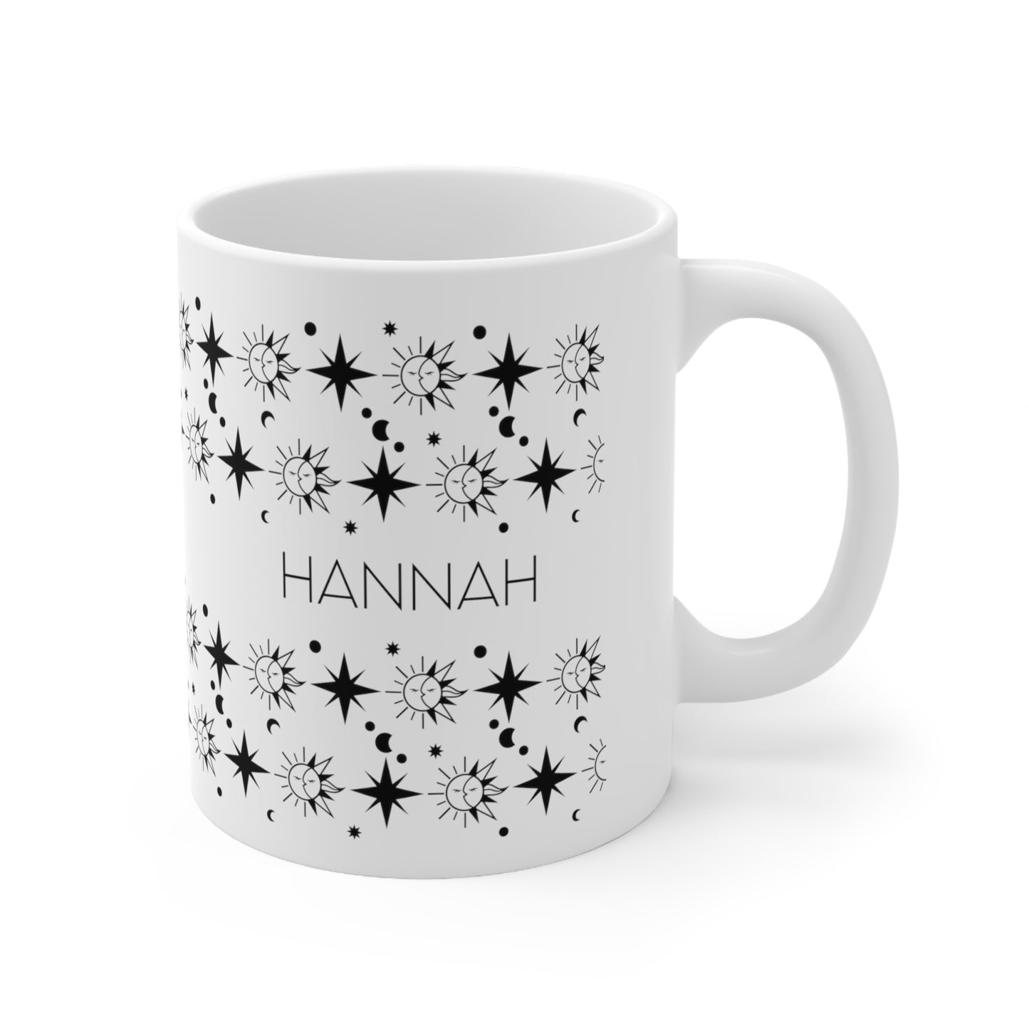 Moon and sun - Custom name mug