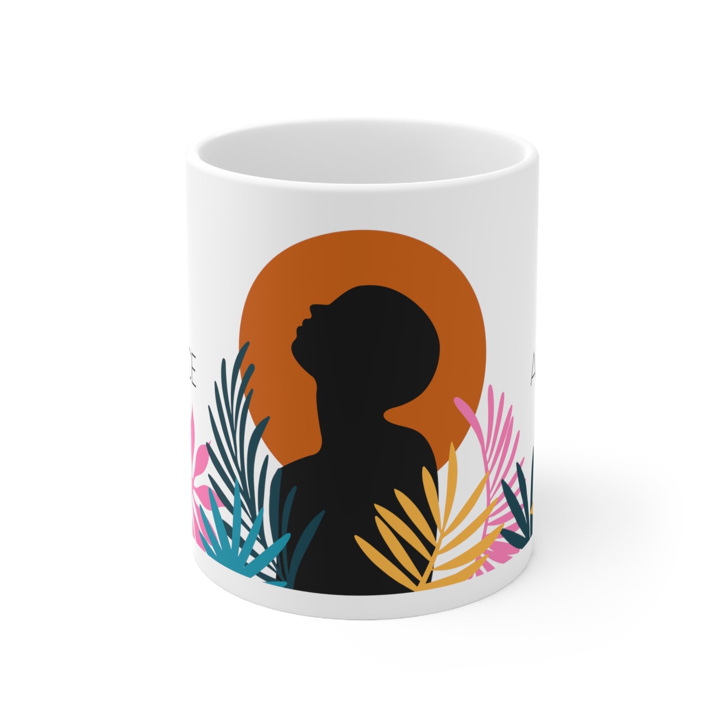 Sunset woman - Custom name mug