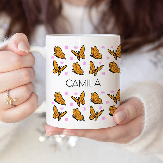 Butterflies - Custom name mug