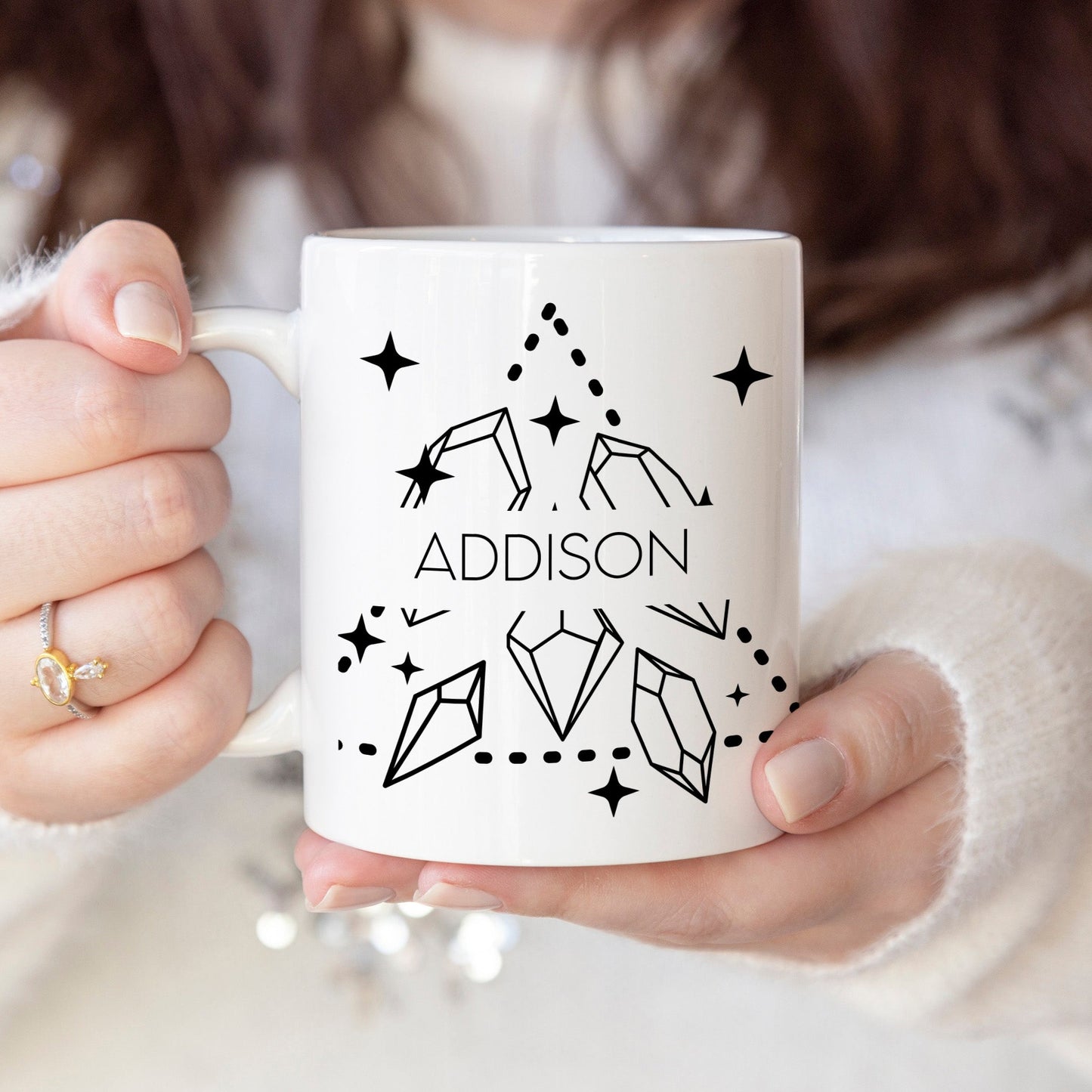 Triangle crystal - Custom name mug