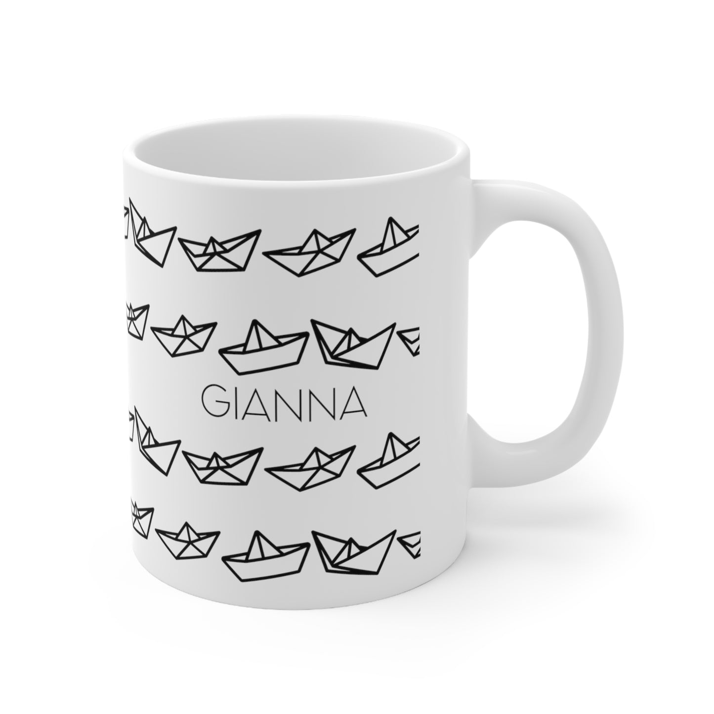 Paper boat - Custom name mug