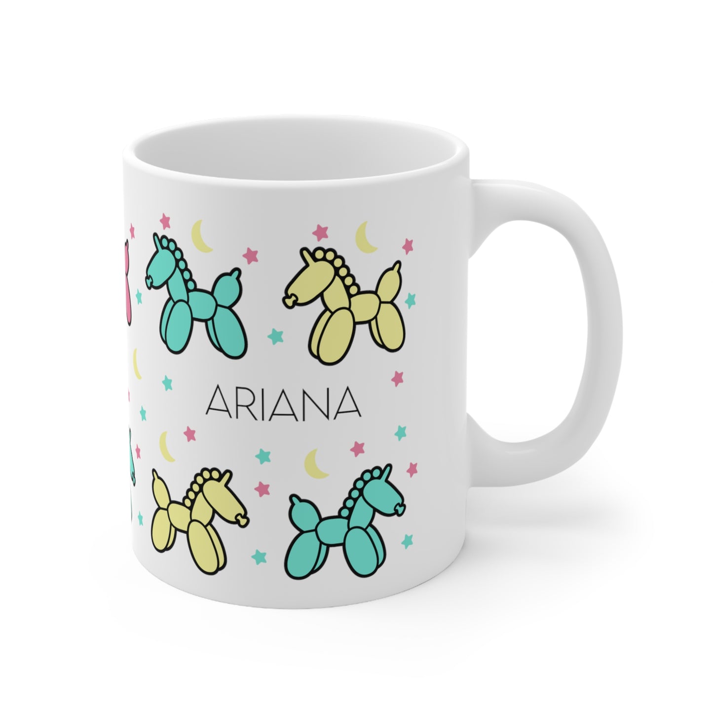 Unicorn balloon kids - Custom name mug