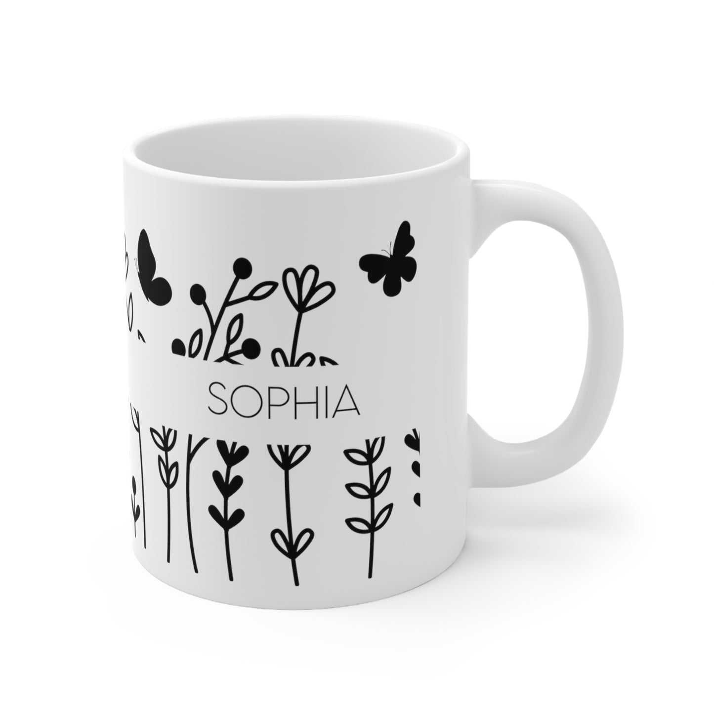 Flowers - Custom name mug