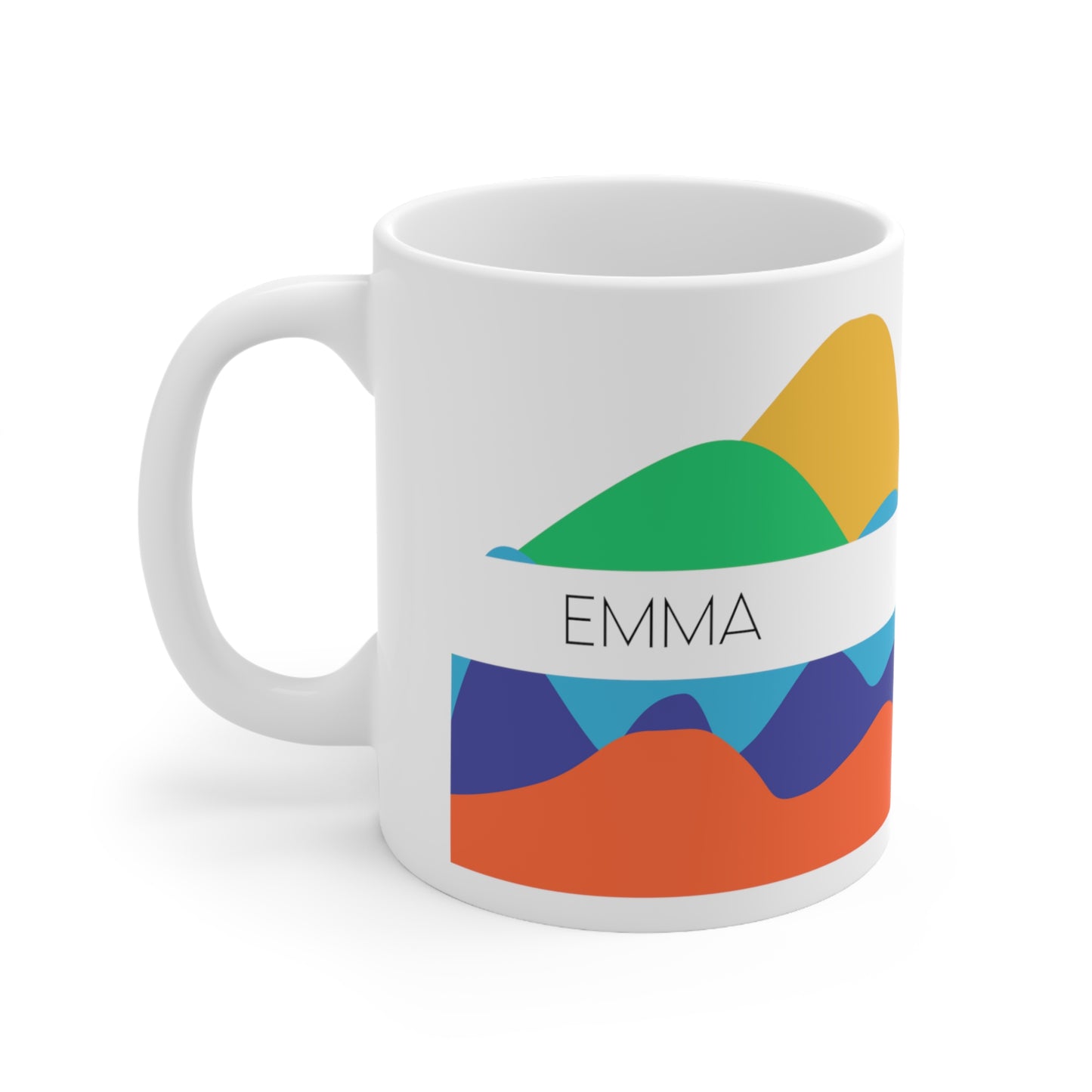 Mountains colors - Custom name mug