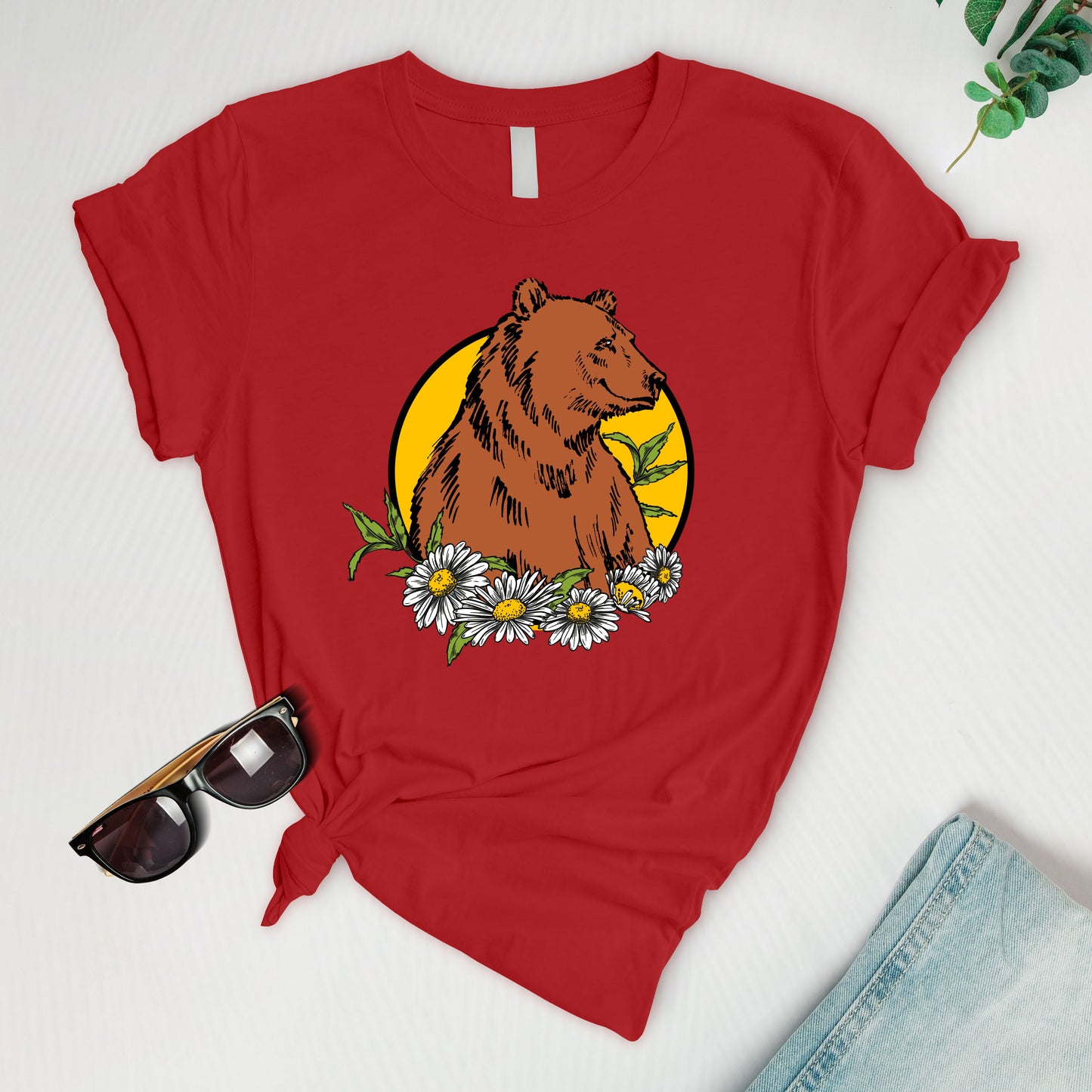 Bear and flower peace Tee