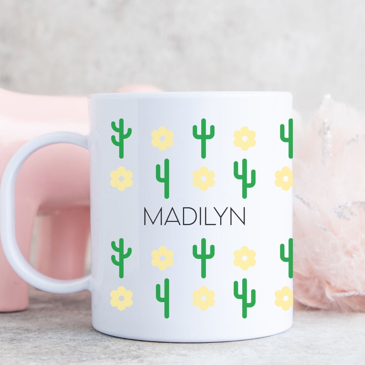 Boho cactus - Custom name mug